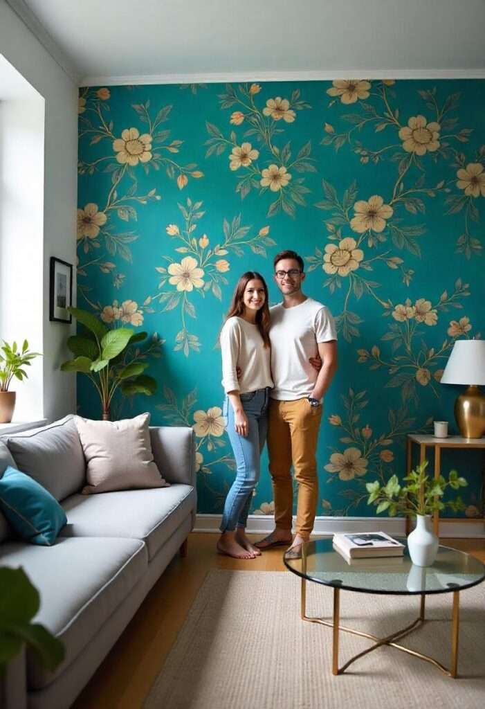 Kreative Wohnzimmer-Design-Tapeten mit floralen Mustern für ein stilvolles Ambiente und individuelle Akzente Lebendige Design-Tapeten im Wohnzimmer bringen Farbe und Stil, um individuelle Akzente zu setzen; beim Raum-Upgrade unterstützt Dich KINGKONG werbefabrik.