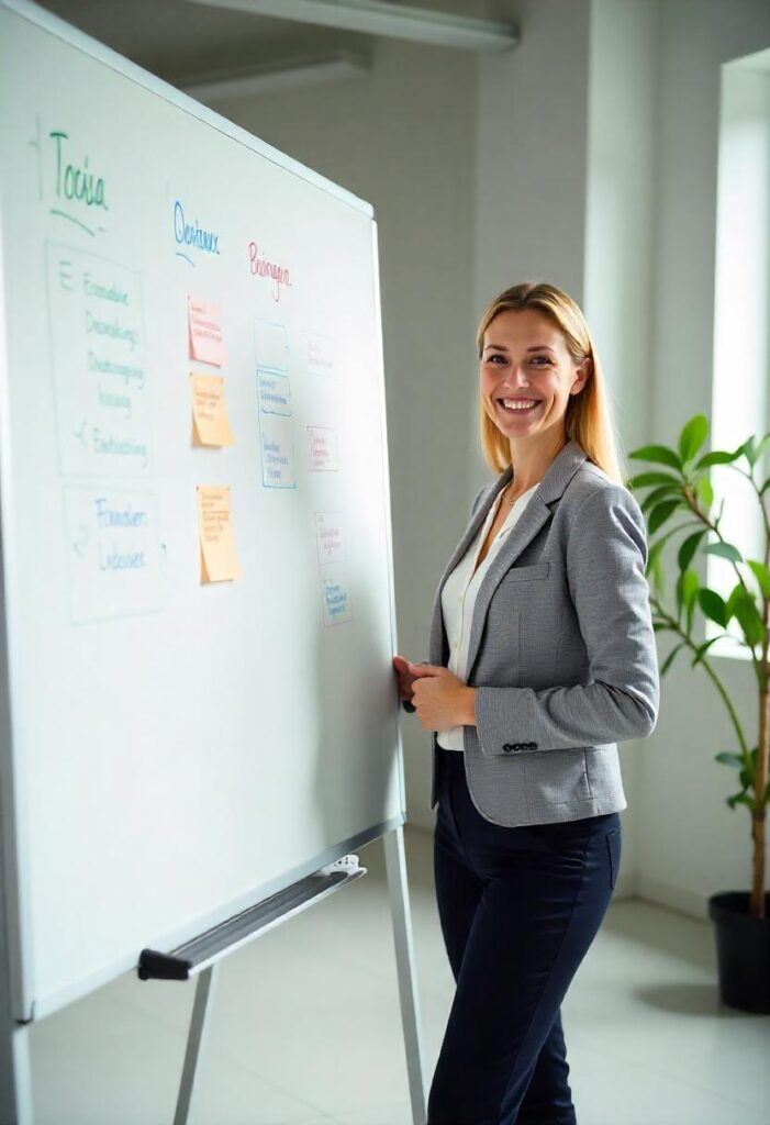 Vielseitige Nutzung der wiederbeschreibbaren Platte für kreative Ideen und Büroanwendungen beim Arbeiten mit KINGKONG werbefabrik.