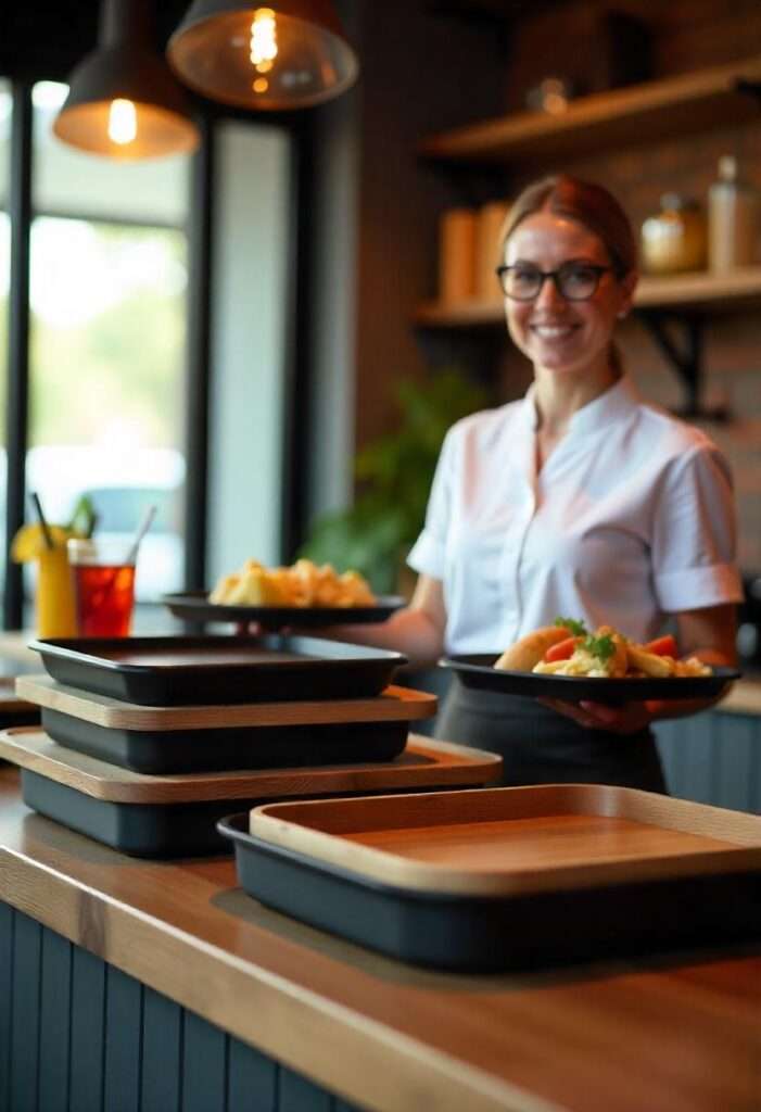 Rutschfeste Serviertabletts für die Gastronomie – funktional, stabil und leicht zu reinigen Robuste, rutschfeste Serviertabletts für Gastronomie – ideal für Restaurant, Café und Kantine