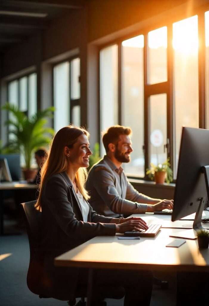 Smart-Home-Projekt und Open-Space-Büro mit Sonnenschutzfolie reduzieren Temperatur und Blendung und senken Energiekosten.