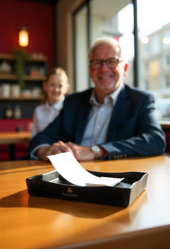 Zahlschalen für die Gastronomie – funktional, stilvoll und individuell bedruckbar Individuell bedruckte Zahlschale mit Logo für Gastronomie – rutschfest und mit Einstecktasche für Rechnung