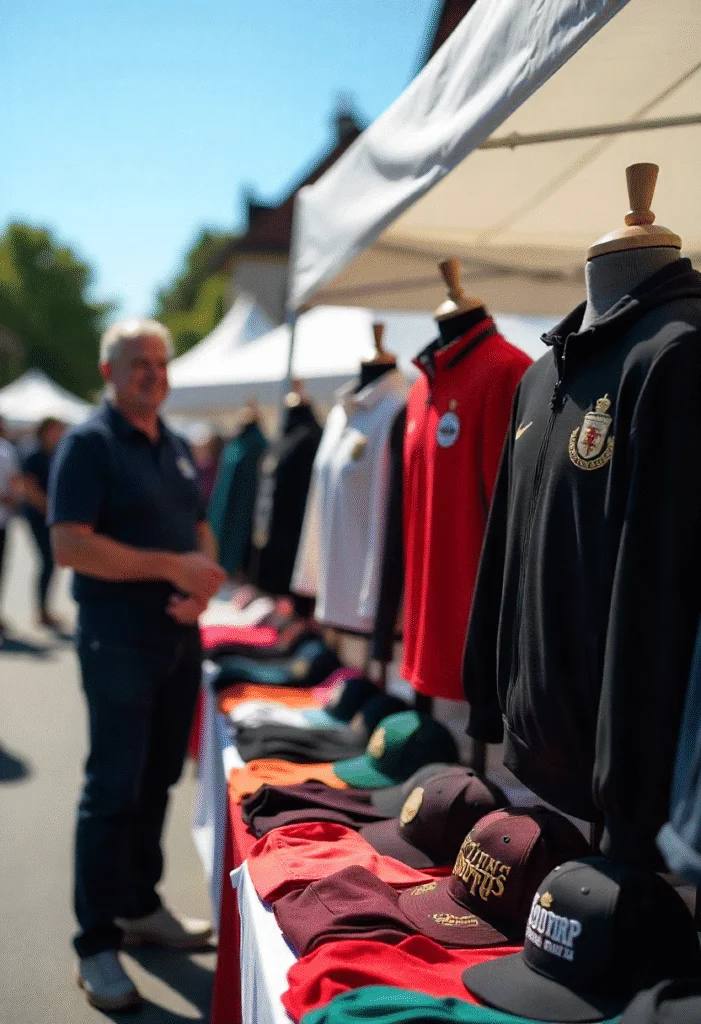 Vereinskleidung bestickt – Trainingsanzüge, Caps und Poloshirts für Mannschaften Stand mit bestickter Vereinskleidung: Trainingsanzüge, Caps und Poloshirts für Vereine.