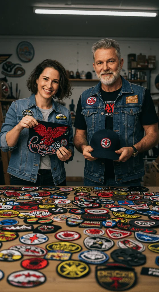 Bestickte Patches mit Logos für Kleidung, Caps und Taschen