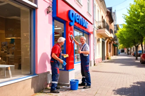 pflegen von werbeanlagen professionelle wartung reinigung und instandhaltung von lichtwerbung aussenwerbung schildern leuchtkaesten und fassa KINGKONG werbefabrik