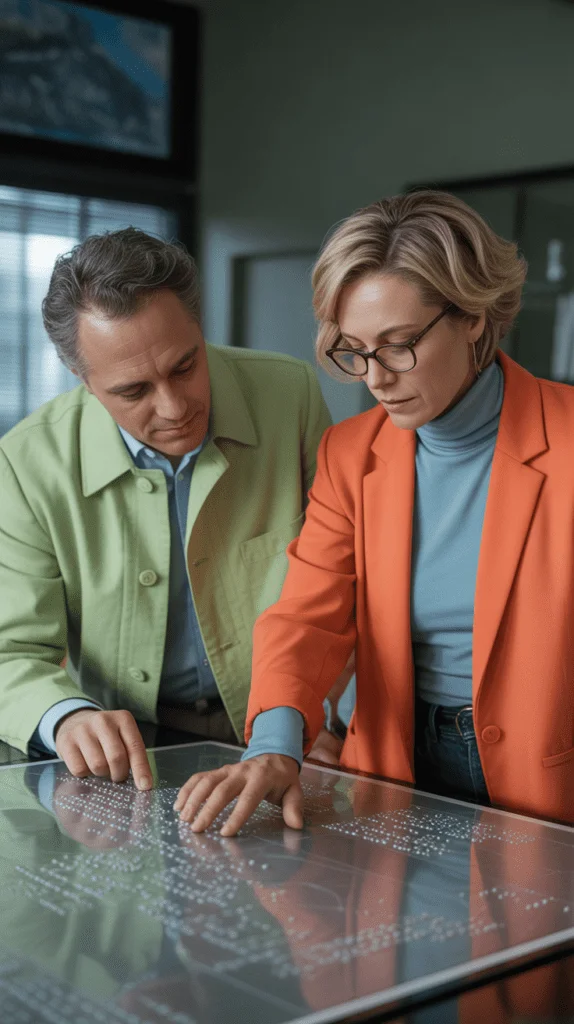 Taktile Schrift und Brailleschrift zur barrierefreien Orientierung in einem öffentlichen Gebäude